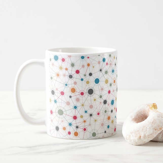 Mug Lignes et points modernes (Avec donut)