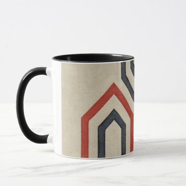 Mug Lignes graphiques orange et bleu (Gauche)