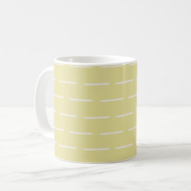 Mug Lignes minimalistes sur fond jaune (Devant gauche)