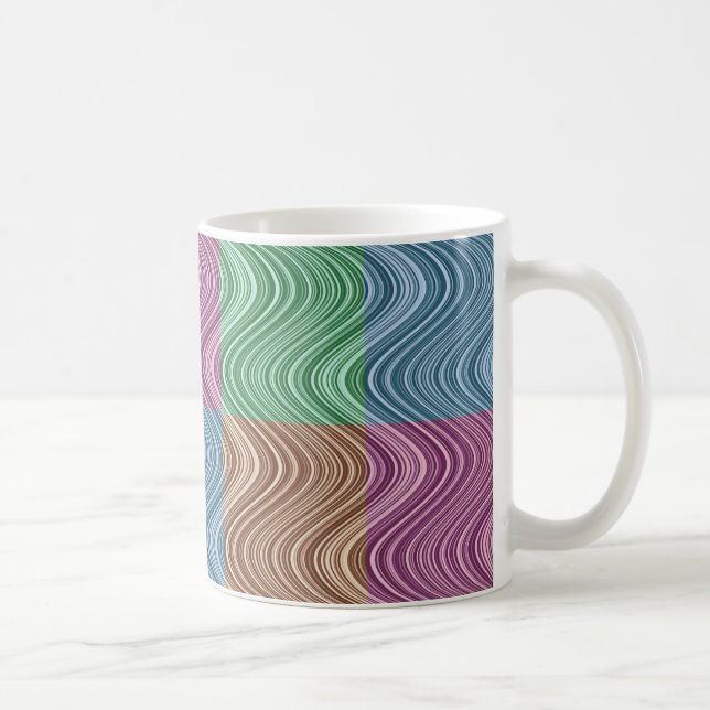 Mug Lignes ondulées en bleu/Brown/vert/violet (Droite)