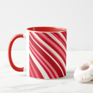 Mug Lignes ondulées en rouge et blanc