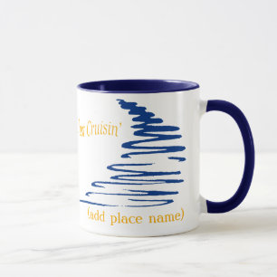 Mug Lignes ondulées_Juste Cruisin' modèle namedrop
