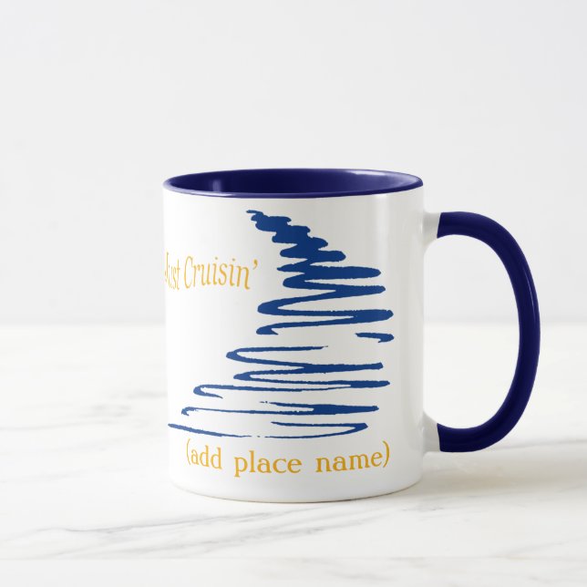 Mug Lignes ondulées_Juste Cruisin' modèle namedrop (Droite)