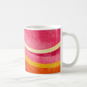 Mug Lignes ondulées rétro – Fond de couleur vintage