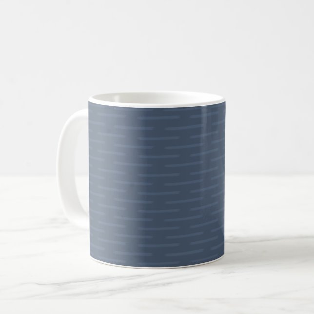 Mug Lignes subtiles sur bleu gris foncé (Devant gauche)