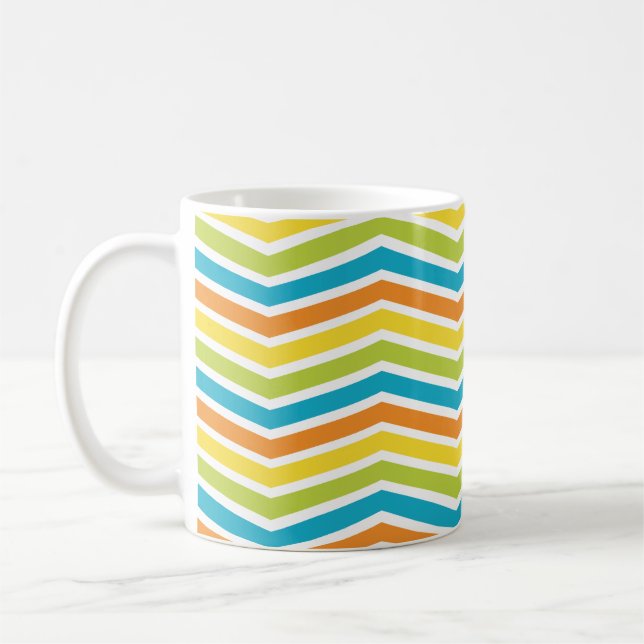 Mug Lignes ZigZag colorées (Gauche)
