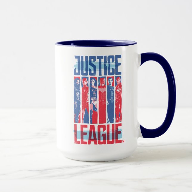 Mug Ligue de Justice | Blue & Red Group Pop Art (Droite)