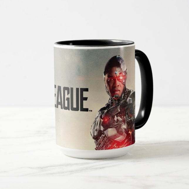 Mug Ligue de Justice | Cyborg Sur Le Champ De Bataille (Devant droit)