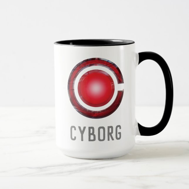 Mug Ligue de Justice | Symbole Cyborg brillant (Droite)