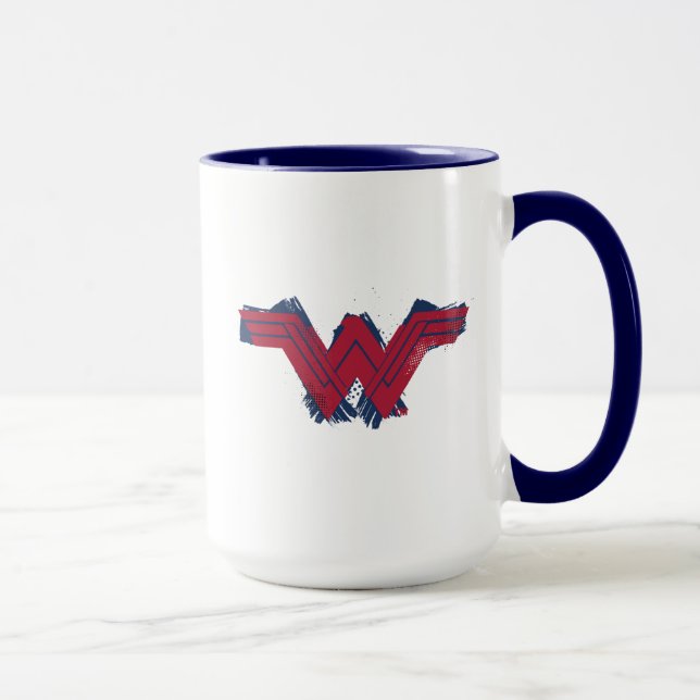 Mug Ligue de Justice | Symbole de femme Wonder brossé (Droite)