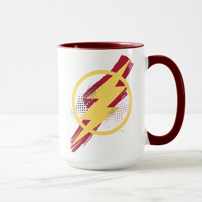 Mug Ligue de Justice | Symbole Flash brosse et demi-to (Droite)