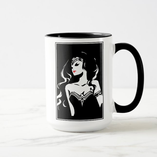 Mug Ligue de Justice | Wonder Woman Noir Pop Art (Droite)
