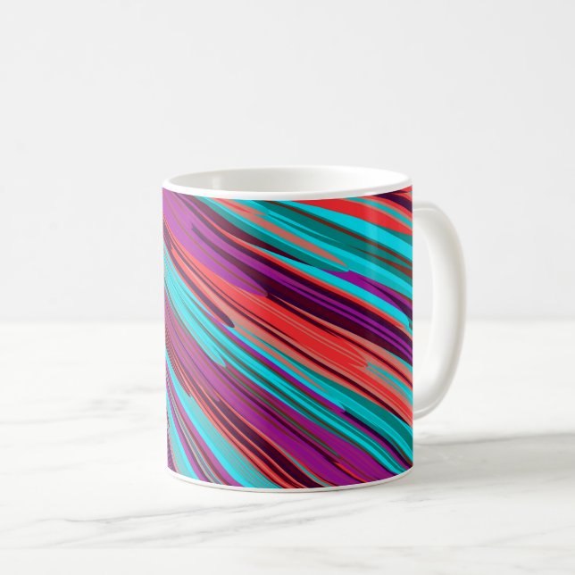 Mug Lilac Orange Turquoise Abstrait Géométrique (Devant droit)