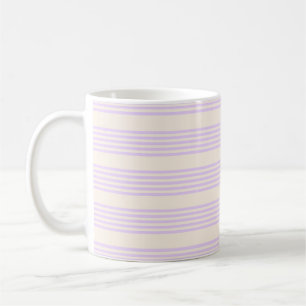 Mug Lilac violet et beige cinq bandes motif