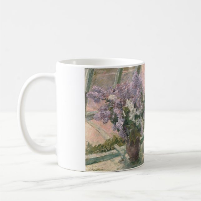 Mug Lilacs dans la fenêtre par Mary Cassatt Peintre am (Gauche)