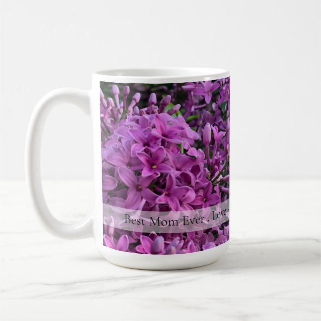 Mug lilas rose violet romantique rose floral photo Mam (Gauche)