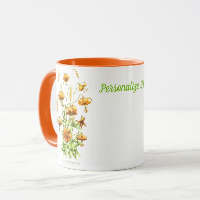 Mug Lillies de tigres orange personnalisées (Devant gauche)