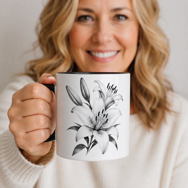 Mug Lily monochrome (Créateur téléchargé)