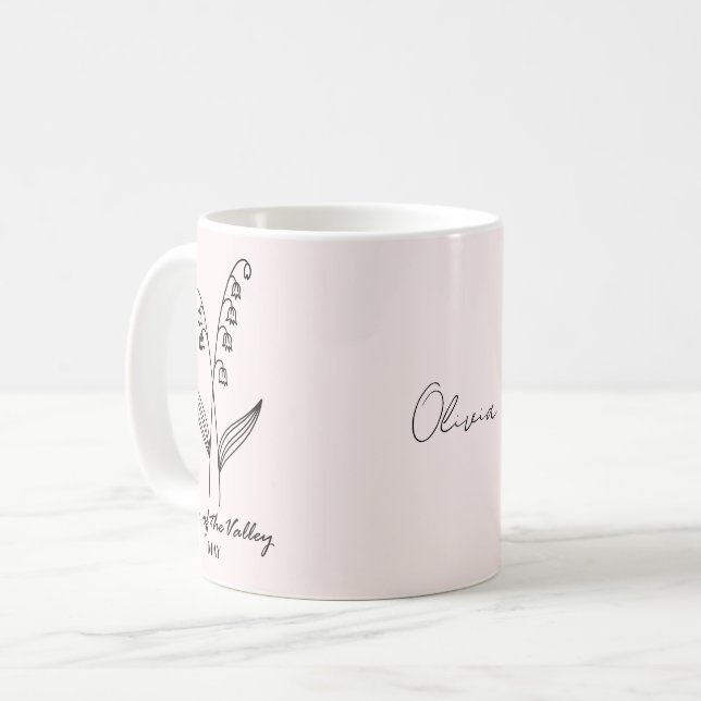 Mug Lily personnalisée de la vallée Nom personnalisé M (Devant gauche)