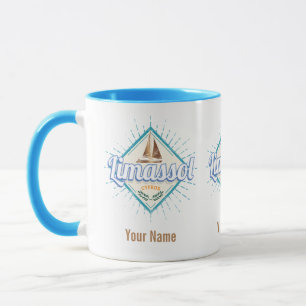 Mug Limassol City Chypre Voilier Rétro Vintage