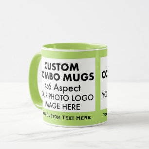 Mug Lime 4:6 Paysage 2 x Cadre Photo Combo personnalis