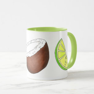Mug Lime dans l'île tropicale des noix de coco Citrus 