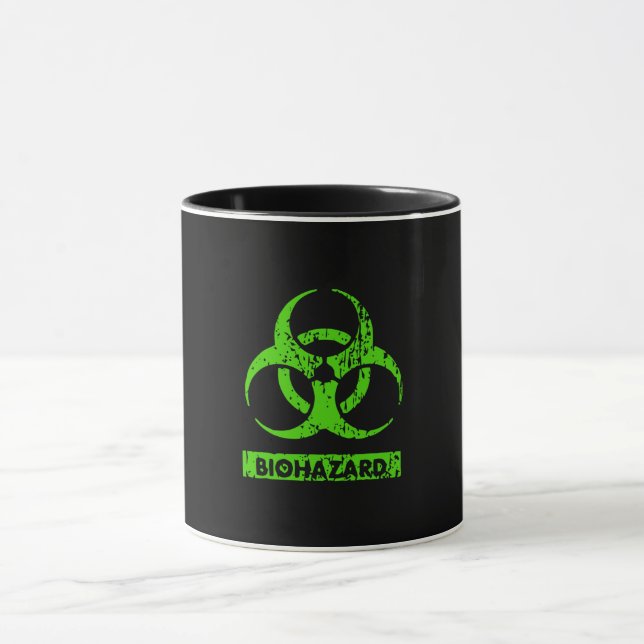 Mug Lime Neon Vert Produits Chimiques Bio-Hazard Graph (Centre)