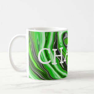 Mug Lime vert et marbre noir comme des flûtes Fluid Ar