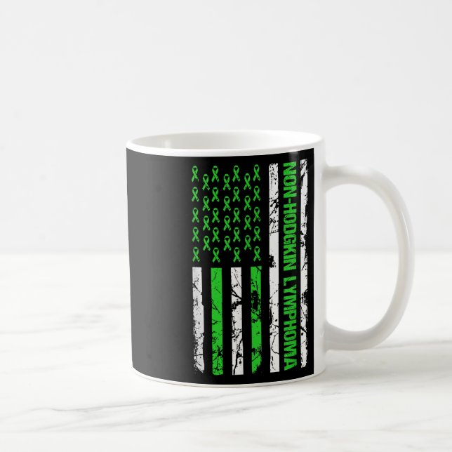 Mug Lime vert non Hodgkin Lymphoma drapeau (Droite)