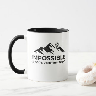 Mug L'Impossible est le point de départ de Dieu, l'ins