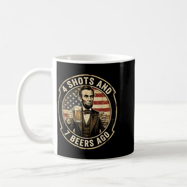 Mug Lincoln 4 Shots et 7 Bières Ago Boire Soirée (Gauche)