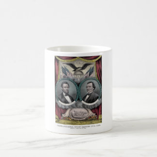 Mug Lincoln et bannière 1864 d'élection de Johnson