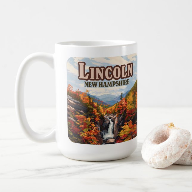 Mug Lincoln New Hampshire Franconia Falls Automne (Avec donut)