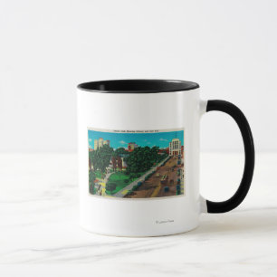 Mug Lincoln Park montrant la bibliothèque et la ville
