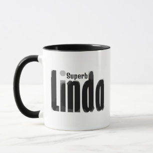 Mug "Linda" personnalisée Abstrait Black and White Art