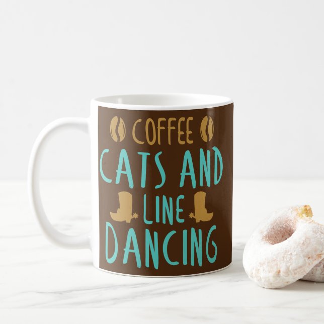 Mug Line Dance Coffee Cats Et Line Dancing Line (Avec donut)