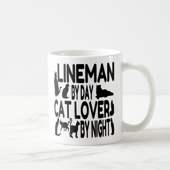 Mug Lineman aime les chats (Droite)
