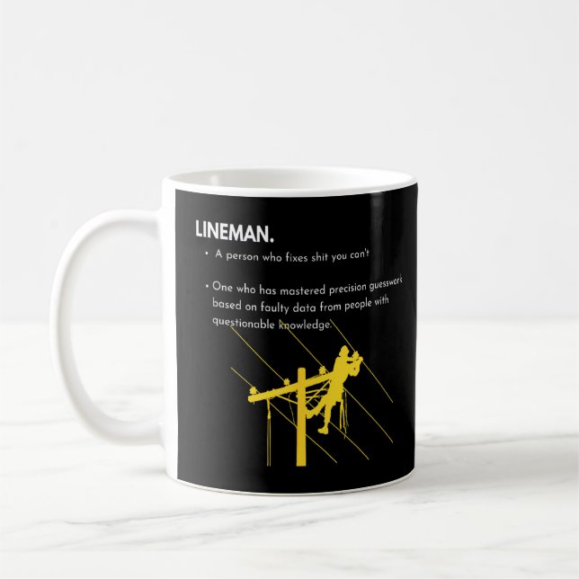 Mug Lineman Définition avec Monteur de Pole pour Linem (Gauche)