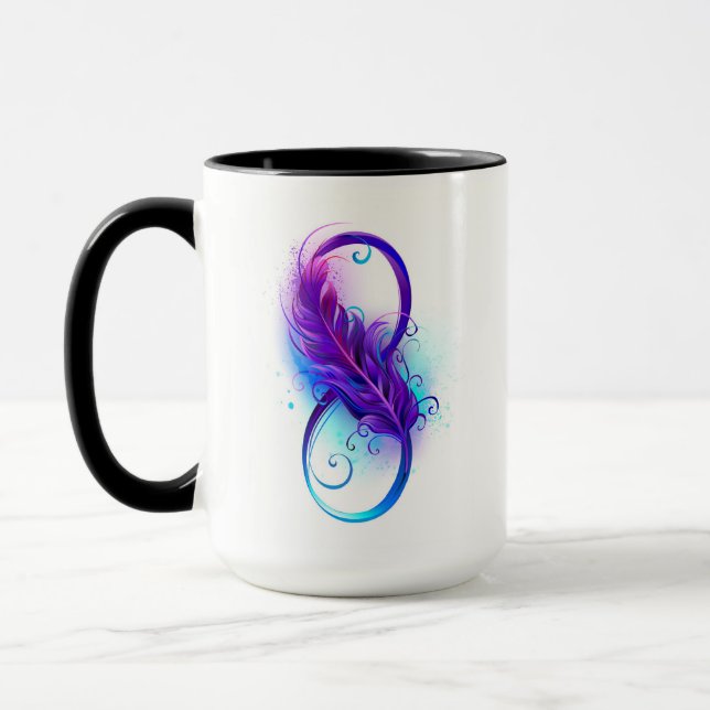 Mug L'infini avec plume violette (Gauche)