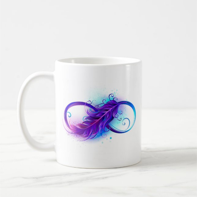 Mug L'infini avec plume violette (Gauche)