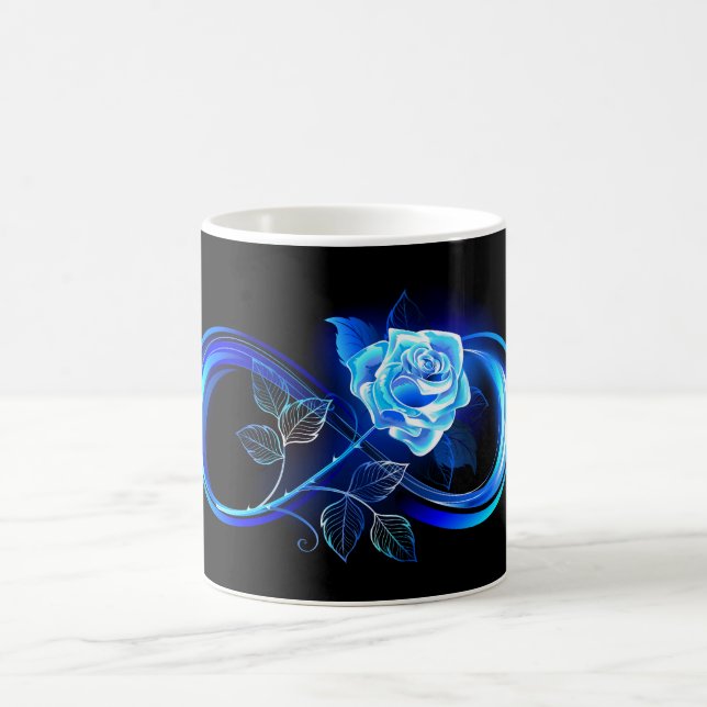 Mug L'infini lumineux avec une rose bleue (Centre)