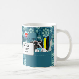 Mug L'infirmière personnalisée frotte en fleurs