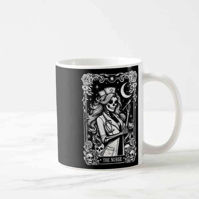 Mug L'infirmière Skeleton Tarot Card Drôle infirmière  (Droite)