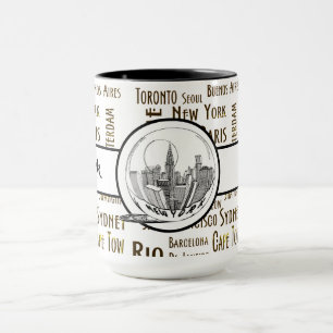 Mug Linge élégant New York City Ringer noir 15oz