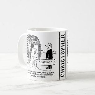 Mug L'inspecteur du bâtiment regarde la maison de M. P