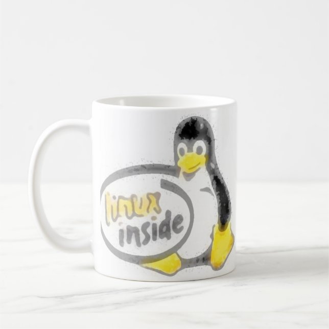 Mug LINUX À L'INTÉRIEUR de Tux le logo de pingouin de (Gauche)