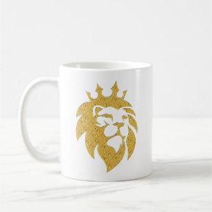Mug Lion Avec Couronne - Style Or 1