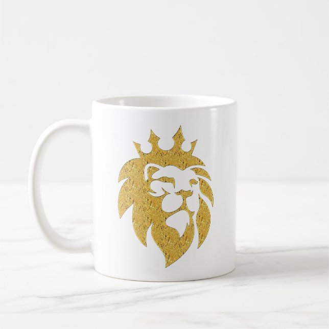 Mug Lion Avec Couronne - Style Or 1 (Gauche)