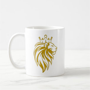 Mug Lion Avec Couronne - Style Or 2