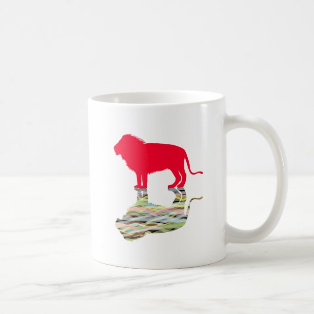 Mug Lion avec réflexion (rouge) (Droite)